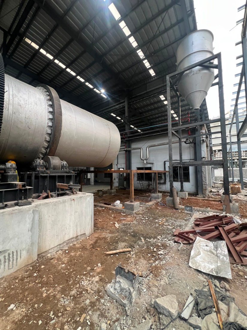 Rotary Drum Installation with Cyclone Separator — FTP site work, Erode